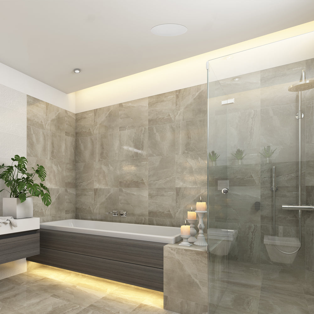 Lithe Audio 6.5" Bluetooth 5 IP44 Rated Bathroom Ceiling Speaker (Pair - Master & Passive)