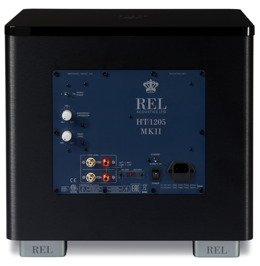 REL HT/1205 MKII Subwoofer – Stereo Pair (Black) + FREE 2 x QED Connect Subwoofer Cable – 3M