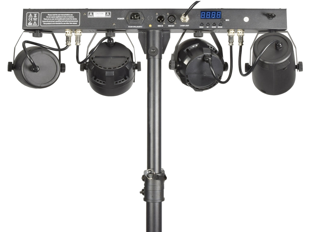 QTX Stage Bar - LED PAR Bar With Strobe & Laser effects