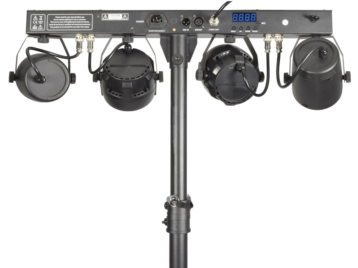 QTX Stage Bar - LED PAR Bar With Strobe & Laser effects