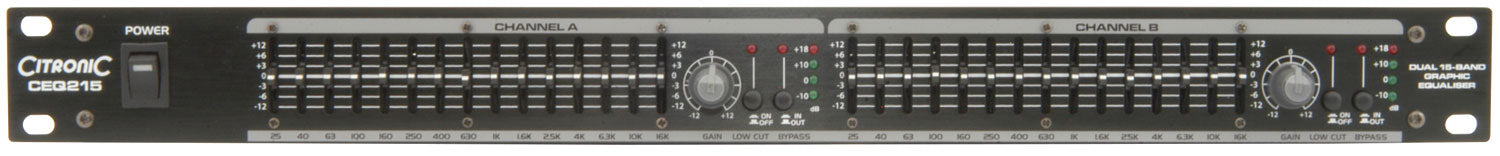Citronic CEQ215 Dual 15-Band Graphic EQ