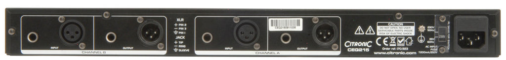 Citronic CEQ215 Dual 15-Band Graphic EQ