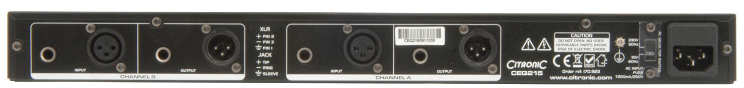Citronic CEQ215 Dual 15-Band Graphic EQ