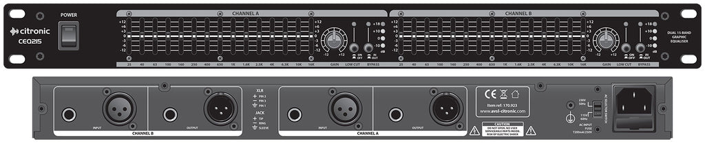 Citronic CEQ215 Dual 15-Band Graphic EQ