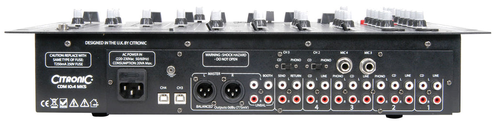 Citronic CDM10:4 MK5 - 4 Channel Mixer with USB