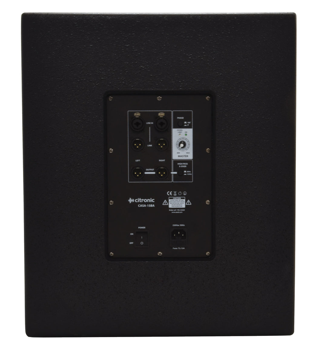 Citronic  CASA-15BA 15" Active Powered PA Subwoofer 900W