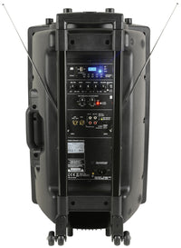 QTX QR15PABT Portable & Rechargeable PA Speaker System with Wireless Microphones & Bluetooth