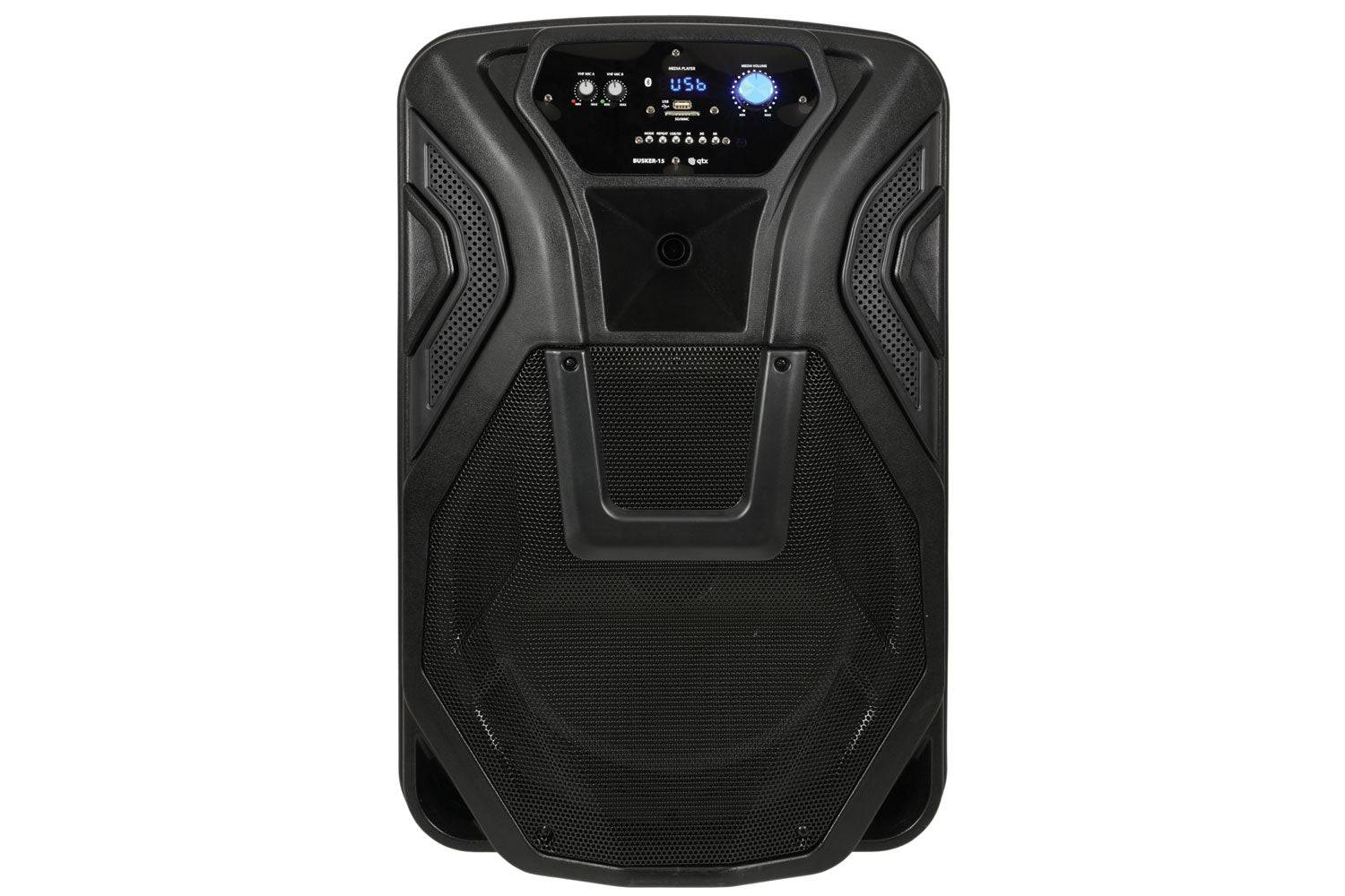 QTX Busker 15 - Portable PA System with Bluetooth, USB, SD & Wireless Mics