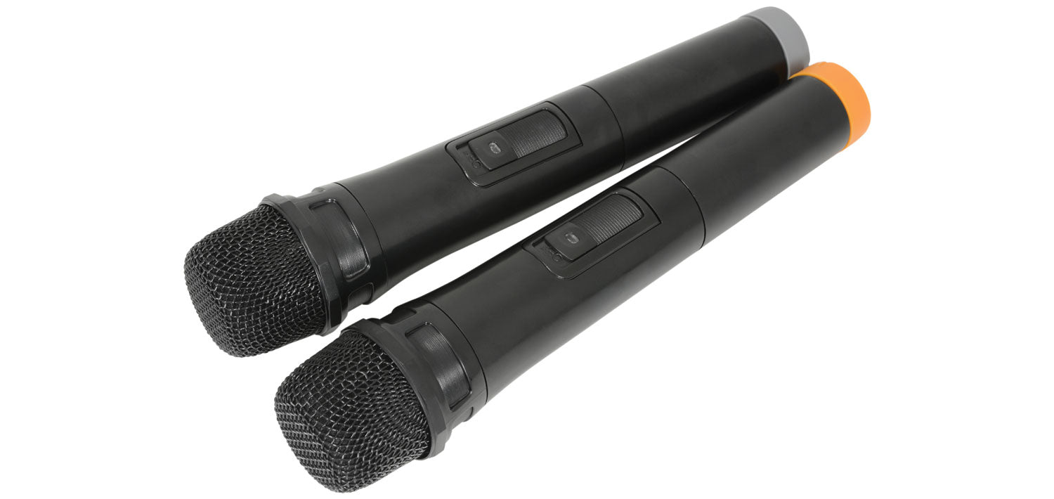 QTX Busker 15 - Portable PA System with Bluetooth, USB, SD & Wireless Mics
