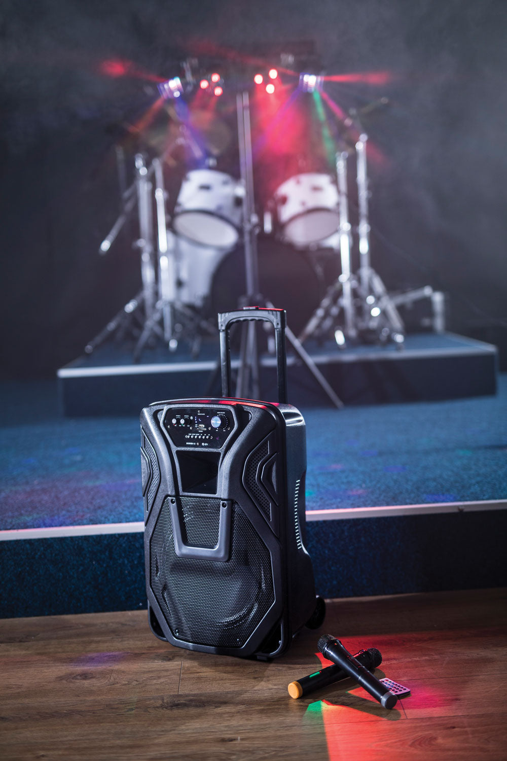 QTX Busker 12 - Portable PA System with Bluetooth, USB, SD & Wireless Microphones