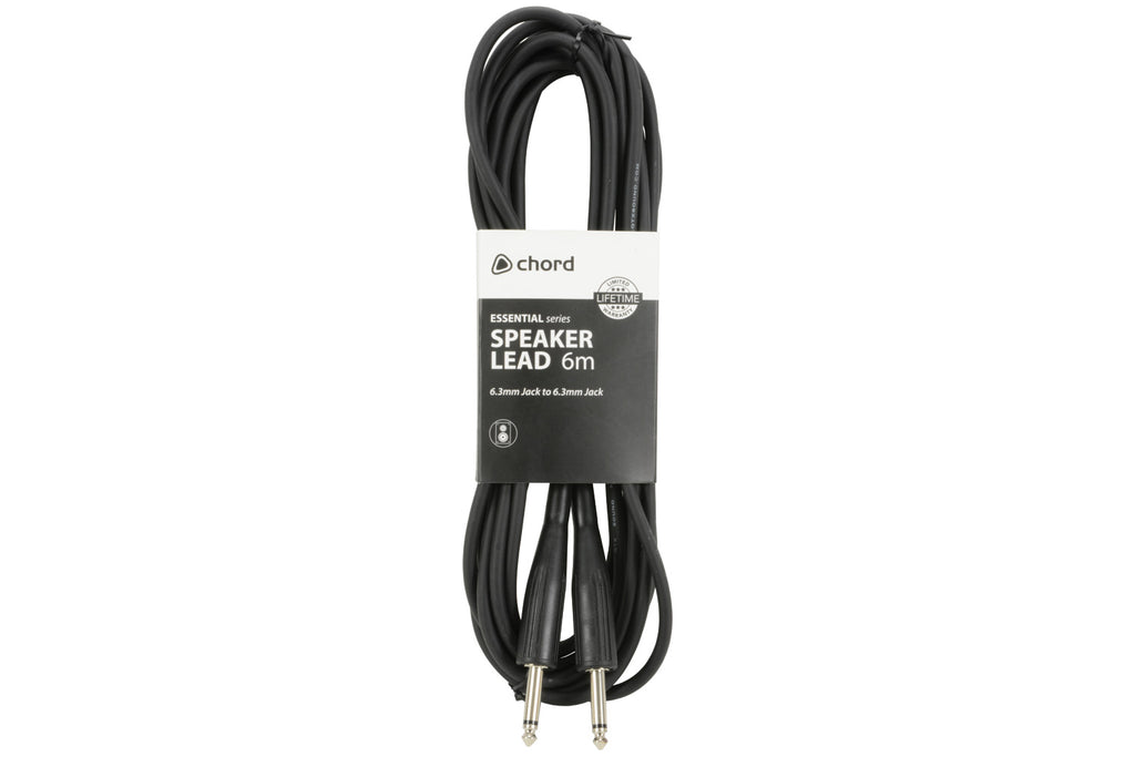 QTX Professional 6M TRS Mono Jack 6.3mm Speaker Guitar Lead