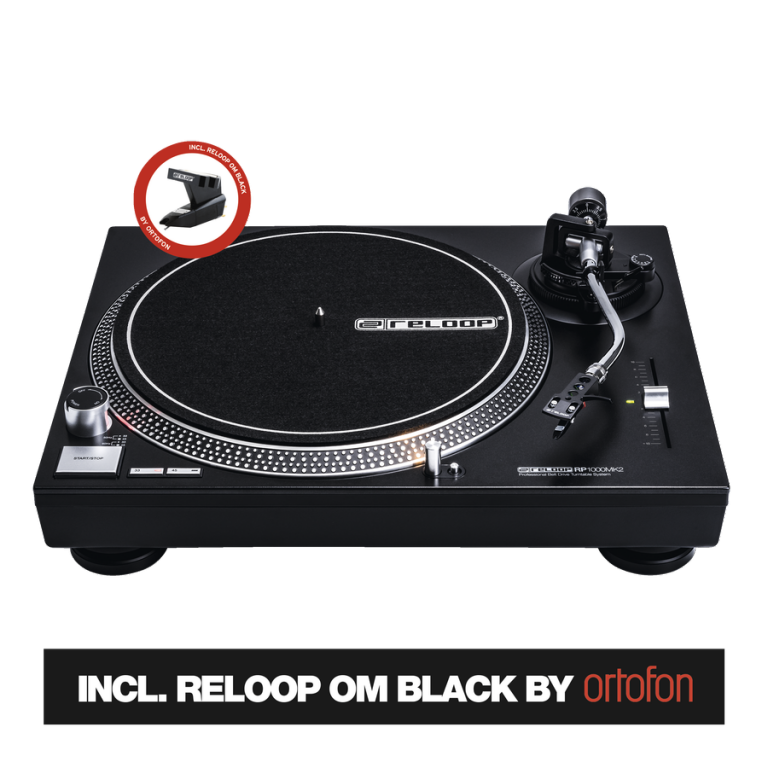 Reloop RP-1000 MK2 - Belt-Drive Turntable with Reloop OM Black by Ortofon