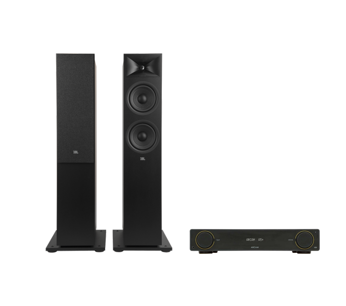 ARCAM A5+ Radia Plus Amplifier + JBL Stage 260F Floor Standing Speakers Package and 5 metres Classic 79 Strand