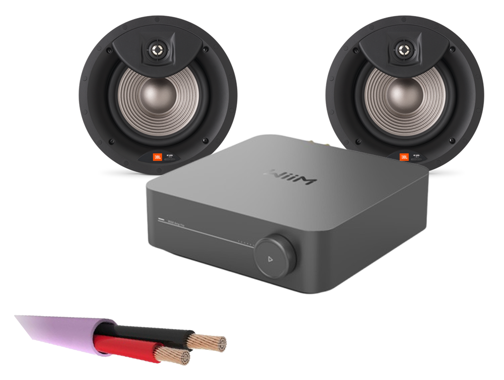 WiiM AMP PRO + 2 x JBL Studio 2 8IC – 2 Way 8" Premium In Ceiling Speakers