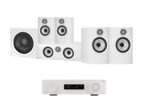 JBL MA510 5.2 8K AV Receiver + Bowers & Wilkins 606 S3 5.1 Cinema Pack with ASW608 8” Subwoofer