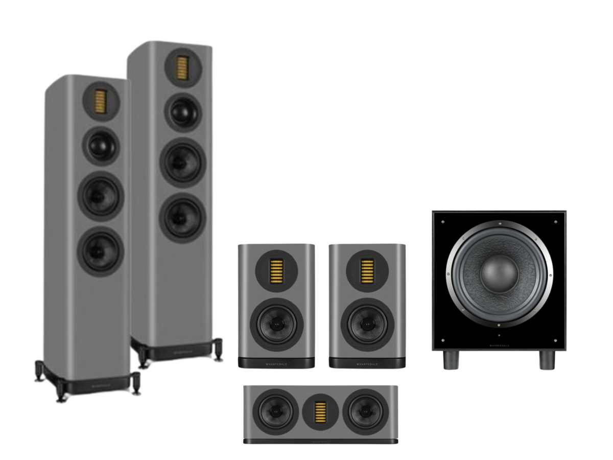 Wharfedale Evo 5.3 – 5.1 Surround Sound Bundle – Lunar Grey with SW-10 Subwoofer