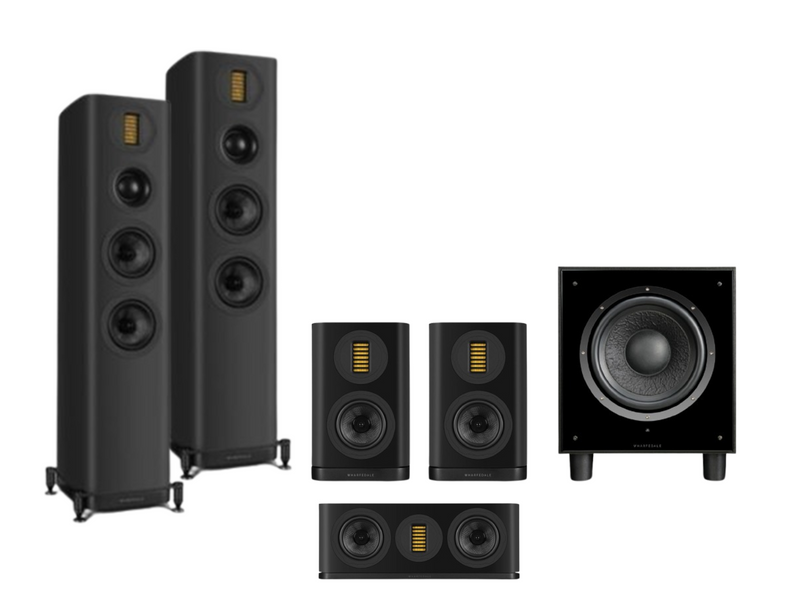 Wharfedale Evo 5.4 – 5.1 Surround Sound Bundle – Black with SW-10 Subwoofer - Black