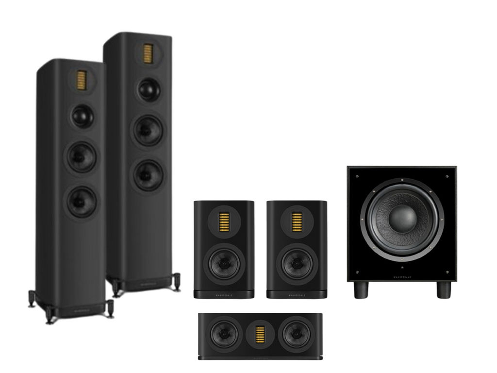 Wharfedale Evo 5.3 – 5.1 Surround Sound Bundle – Black with SW-10 Subwoofer - Black