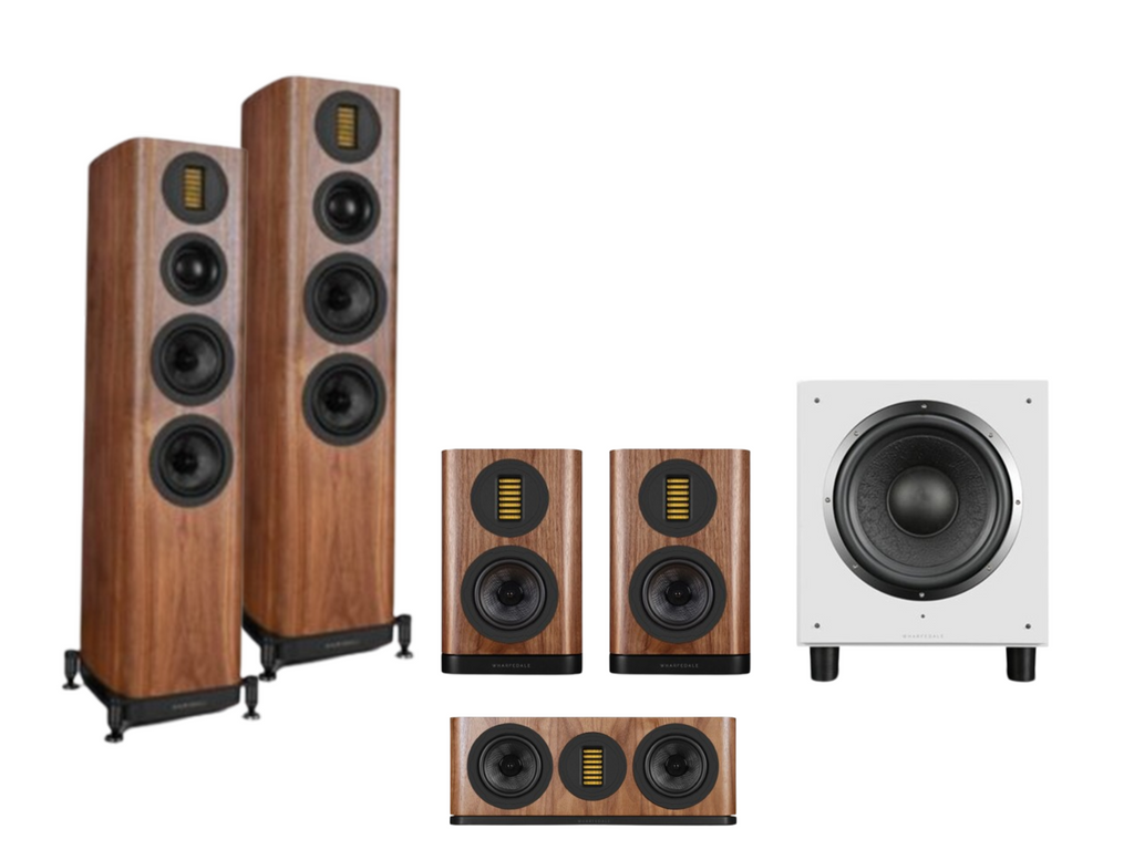 Wharfedale Evo 5.3 – 5.1 Surround Sound Bundle – Walnut with SW-10 Subwoofer