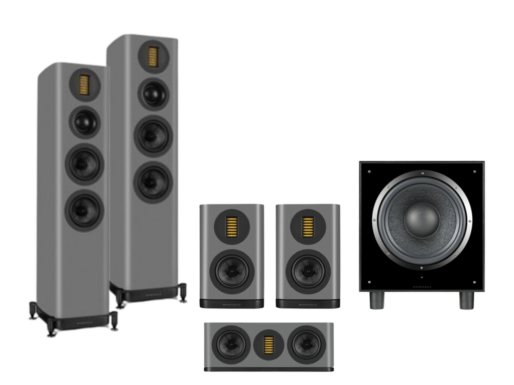 Wharfedale Evo 5.3 – 5.1 Surround Sound Bundle – Lunar Grey with SW-12 Subwoofer