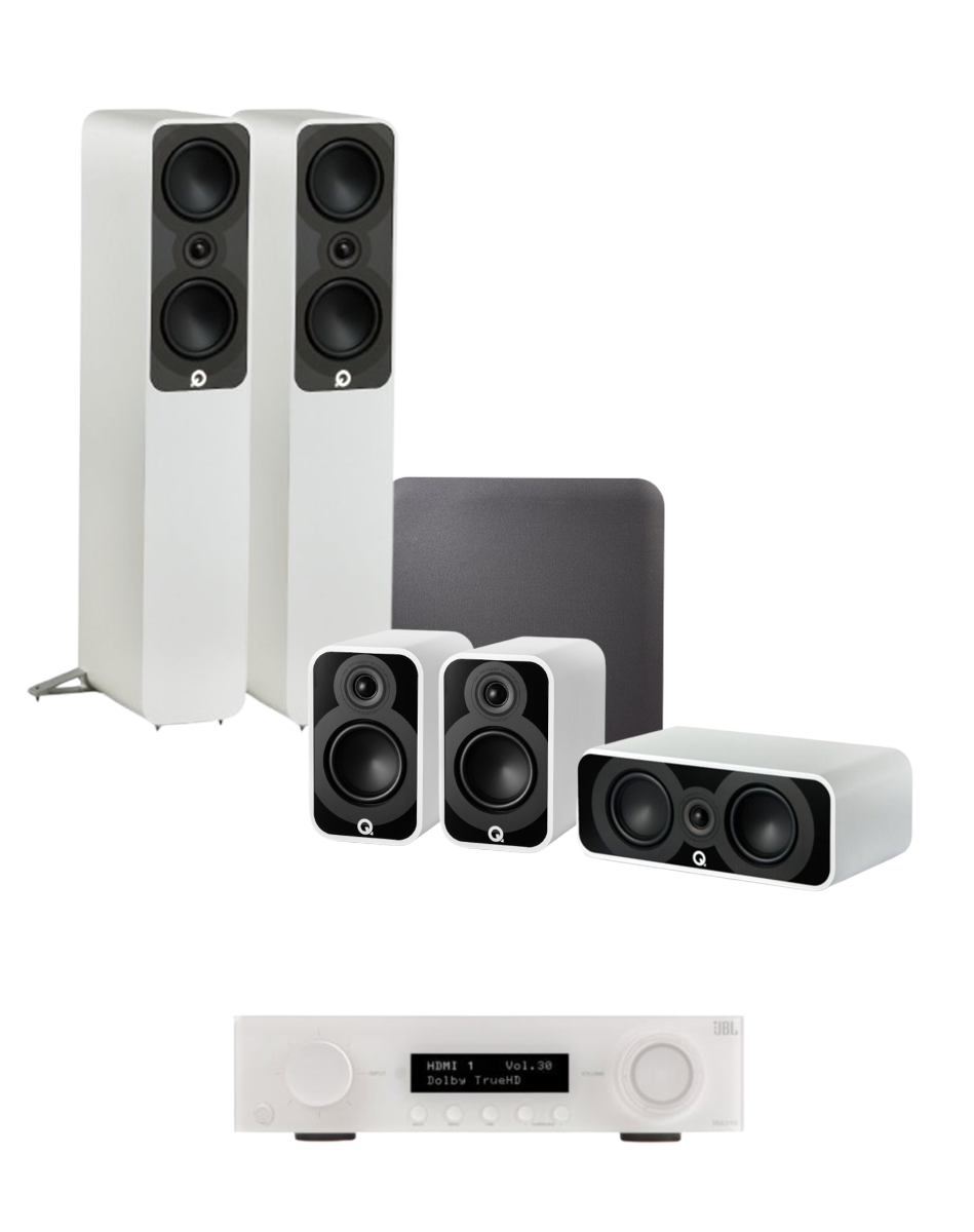JBL MA510 5.2 8K AV Receiver + Q Acoustics 5040 5.1 Cinema Pack – SUB120 12” Subwoofer