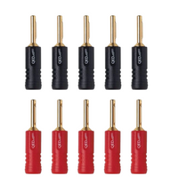 QED Screwloc ABS 4mm Banana Plugs (5 red + 5 black)