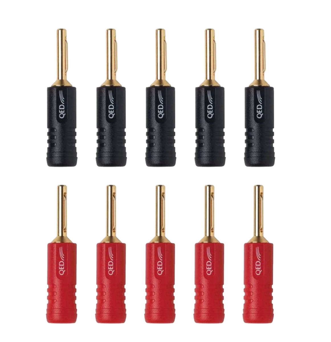 QED Screwloc ABS 4mm Banana Plugs (5 red + 5 black)
