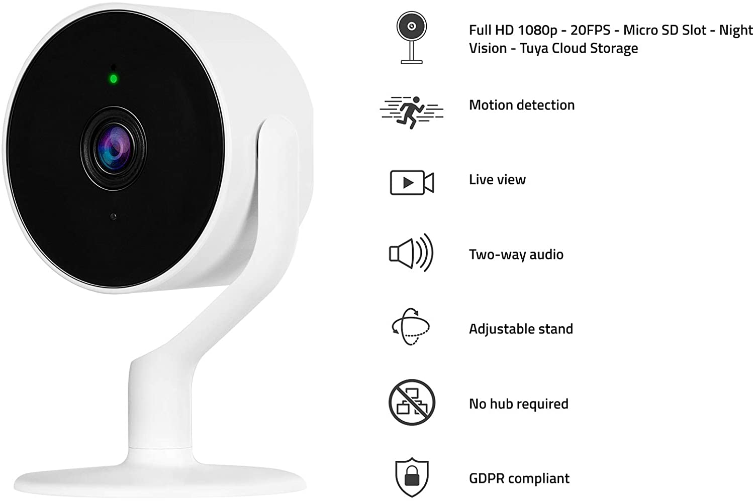 Hombli Full HD 1080p Smart In Door Camera (Adjustable Stand)