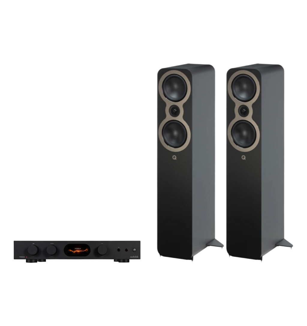 Audiolab 7000A Integrated Amplifier + Q Acoustics 3050c Floor Standing Speakers Package and 5 metres Classic 79 Strand