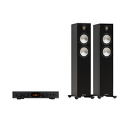 Audiolab 7000A Integrated Amplifier + Monitor Audio Bronze 300 7G Floor Standing Speakers Package and 5 metres Classic 79 Strand