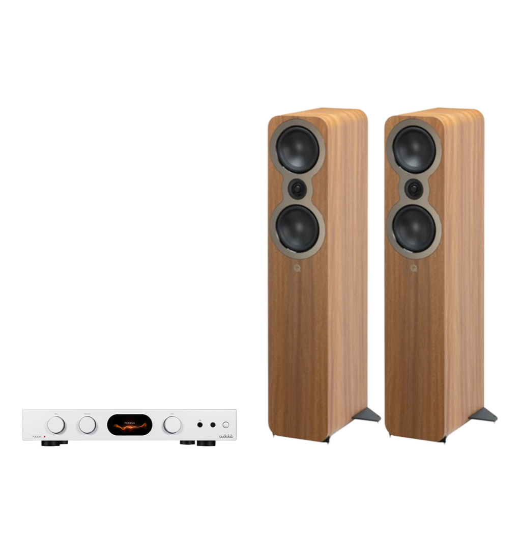 Audiolab 7000A Integrated Amplifier + Q Acoustics 3050c Floor Standing Speakers Package and 5 metres Classic 79 Strand
