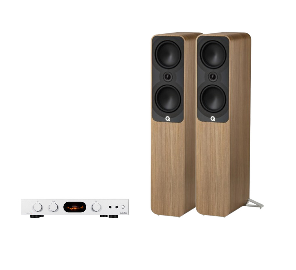 Audiolab 7000A Integrated Amplifier + Q Acoustics 5050 Floor Standing Speakers Package and 5 metres Classic 79 Strand