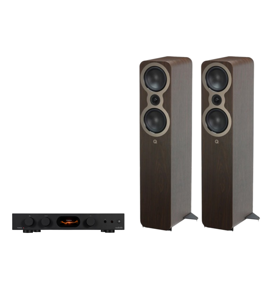 Audiolab 7000A Integrated Amplifier + Q Acoustics 3050c Floor Standing Speakers Package and 5 metres Classic 79 Strand
