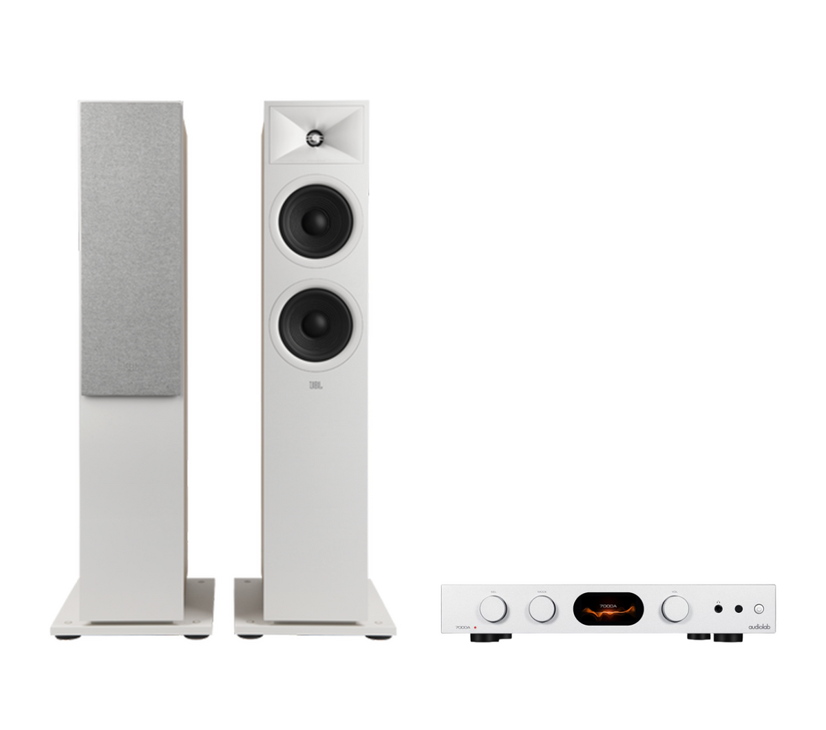 Audiolab 7000A Integrated Amplifier + JBL Stage 280F Floor Standing Speakers Package and 5 metres Classic 79 Strand