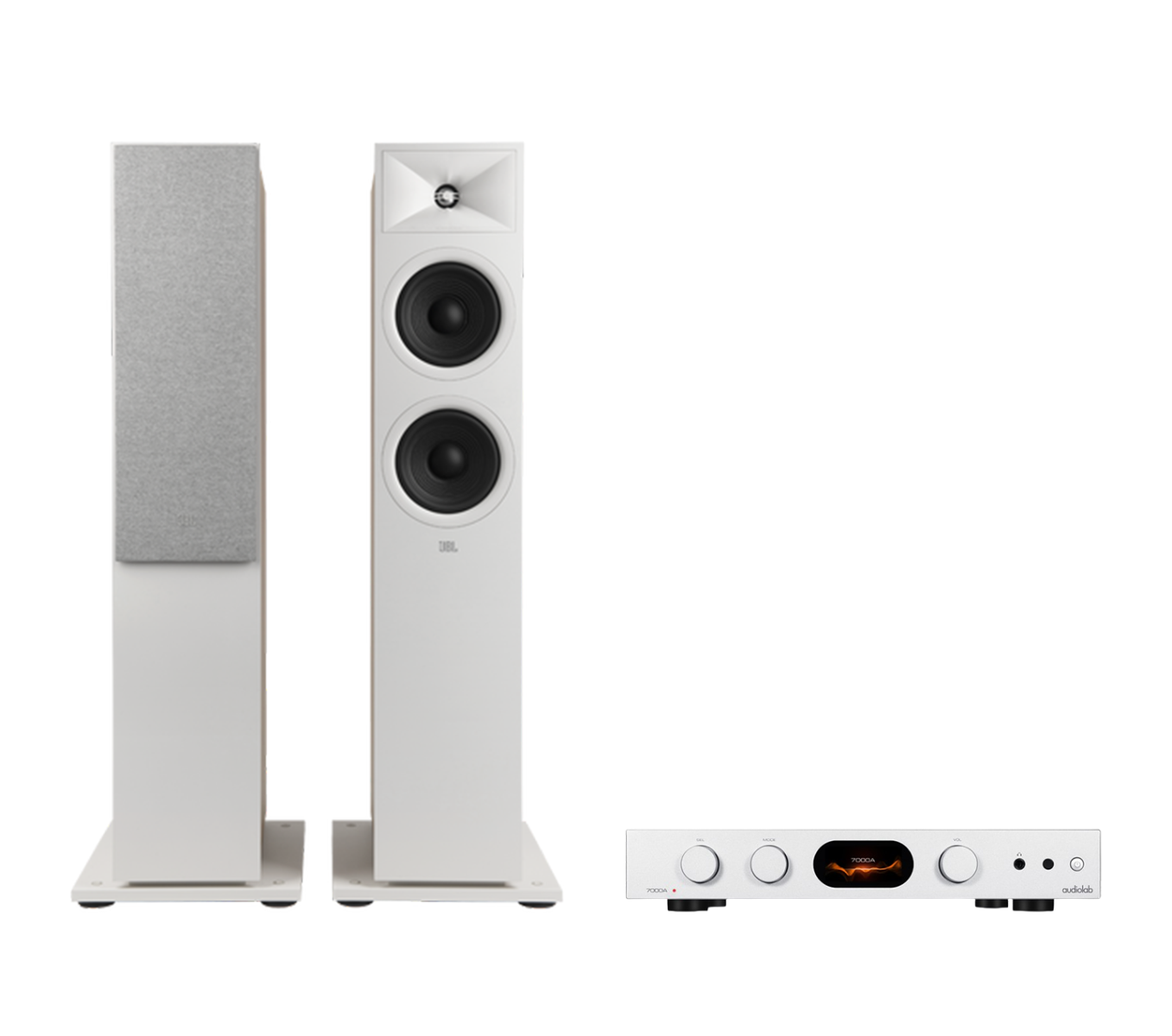 Audiolab 7000A Integrated Amplifier + JBL Stage 280F Floor Standing Speakers Package and 5 metres Classic 79 Strand