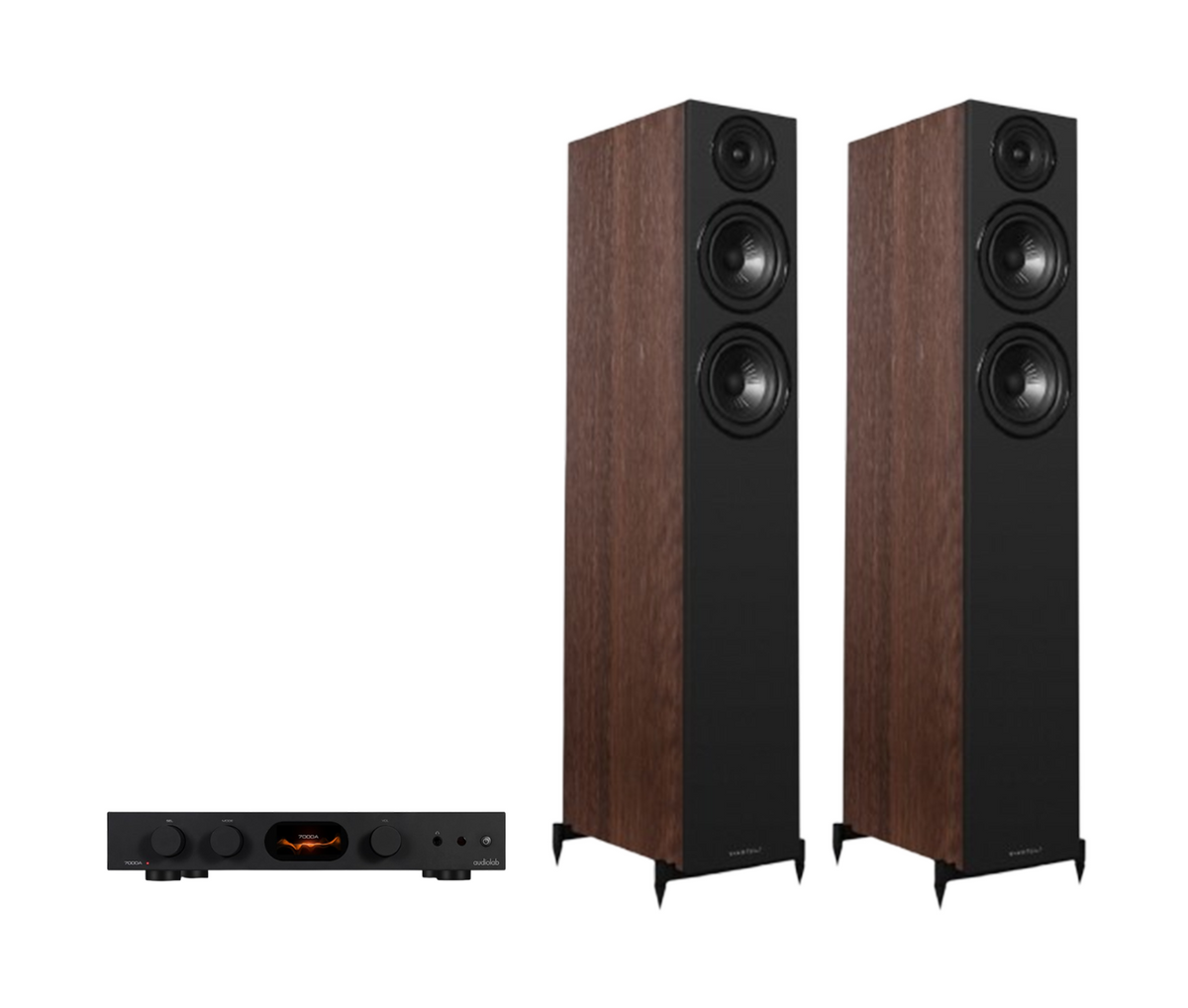 Audiolab 7000A Integrated Amplifier + Wharfedale Diamond 12.4i Floor Standing Speakers Package and 5 metres Classic 79 Strand