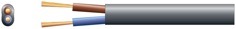 Mercury 2 Core Mains Power cable - 50M - Black