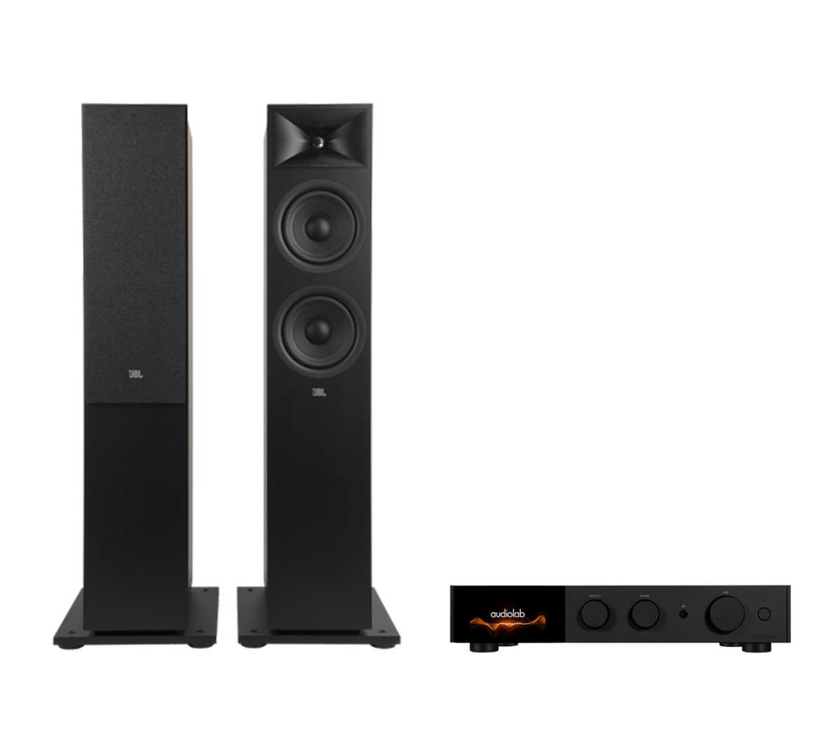 Audiolab 9000A Integrated Amplifier + JBL Stage 280F Floor Standing Speakers Package and 5 metres Classic 79 Strand