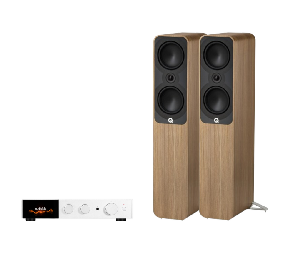 Audiolab 9000A Integrated Amplifier + Q Acoustics 5050 Floor Standing Speakers Package and 5 metres Classic 79 Strand