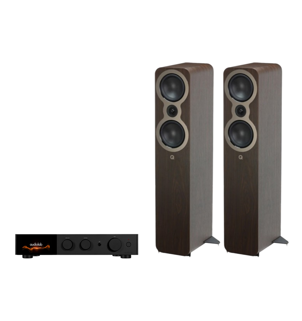 Audiolab 9000A Integrated Amplifier + Q Acoustics 3050c Floor Standing Speakers Package and 5 metres Classic 79 Strand