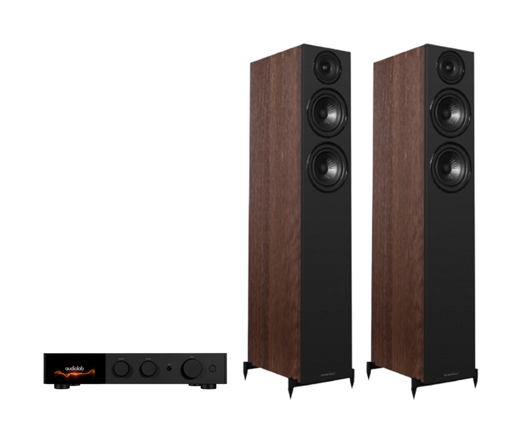Audiolab 9000A Integrated Amplifier + Wharfedale Diamond 12.4i Floor Standing Speakers Package and 5 metres Classic 79 Strand