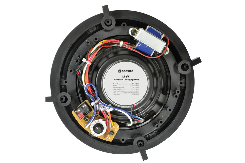 Adastra LP6V 6.5" 2-Way Low Profile 100V Ceiling Speaker - White (Single)