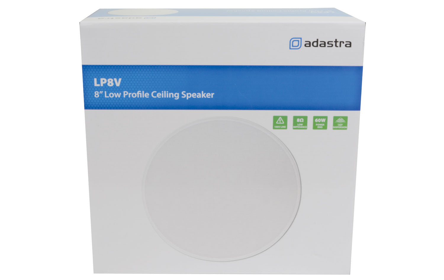 Adastra LP8V 8" 2-Way Low Profile 100V Ceiling Speaker - White (Single)