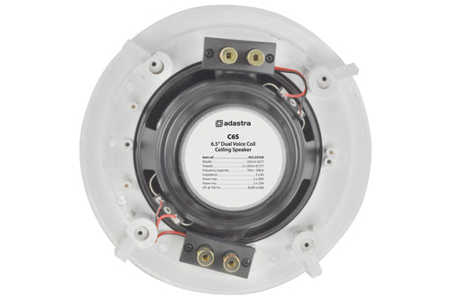 Adastra C6S - 6.5" Dual Voice Coil / Dual tweeter Ceiling Speaker  - Single - White