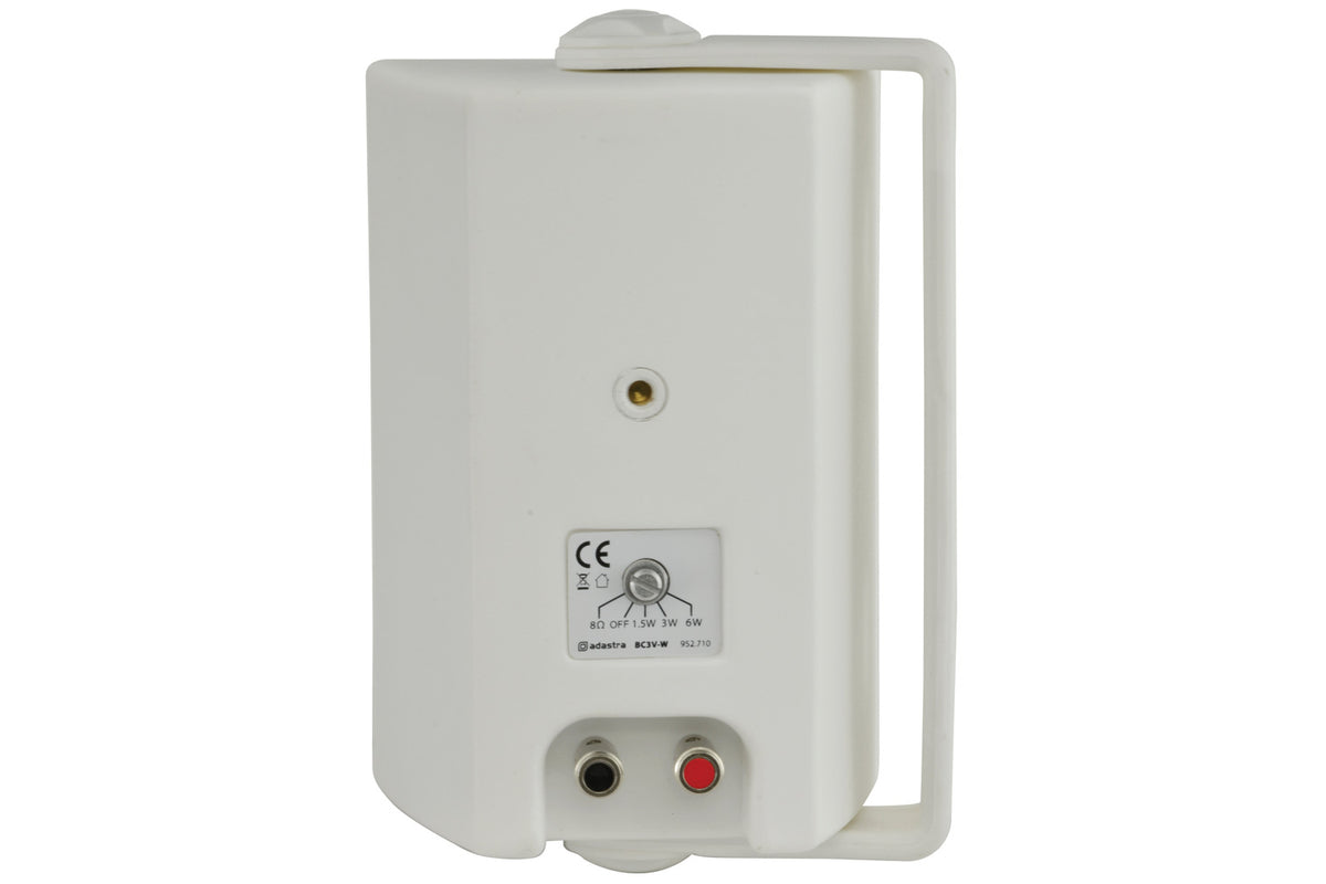 4 x 3" BC3V 100V Wall Speaker Package + Adastra UM30 BT / USB Media Amplifier + Wiring in White