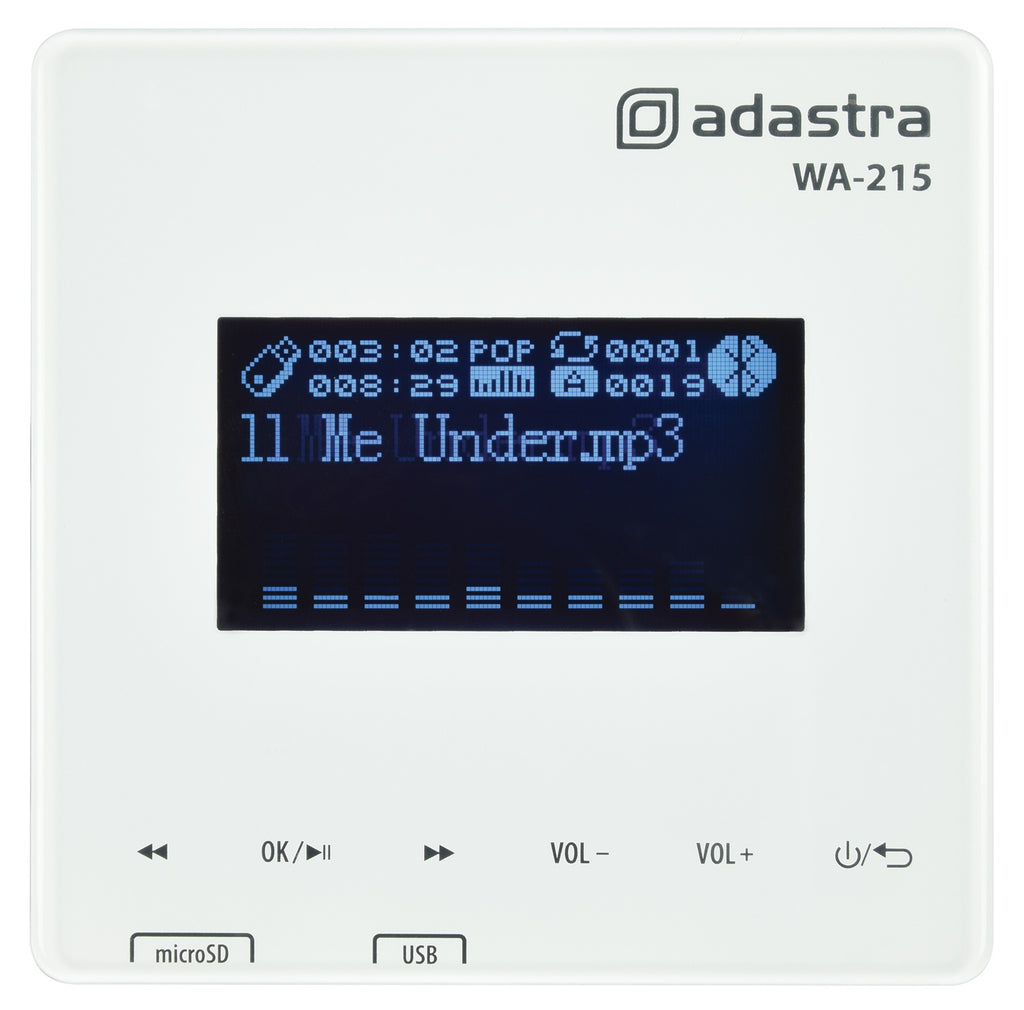Adastra WA-215 Wall Mount Amplifier 2 x 15W with USB/SD/FM & Bluetooth