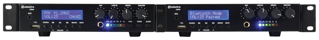 4 x 3" BC3V 100V Wall Speaker Package + Adastra UM30 BT / USB Media Amplifier + Wiring in White