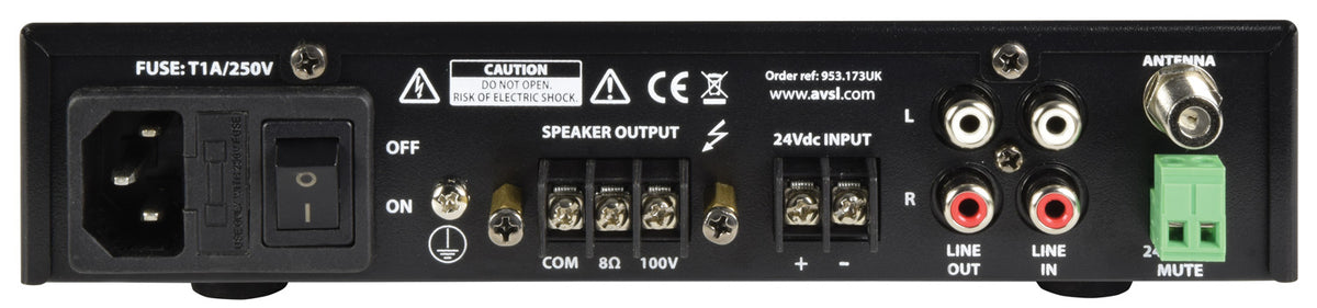4 x 3" BC3V 100V Wall Speaker Package + Adastra UM30 BT / USB Media Amplifier + Wiring in White