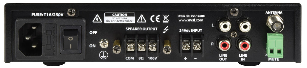 8 x 5" 100V Ceiling Speaker Package + Adastra UM60 BT / USB Media Amplifier + Wiring