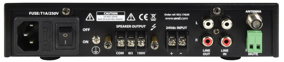 8 x 3" BC3V 100V Wall Speaker Package + Adastra UM60 BT / USB Media Amplifier + Wiring in White